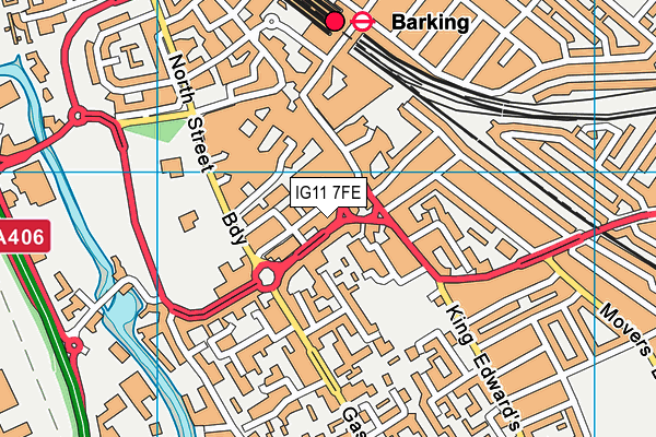 IG11 7FE map - OS VectorMap District (Ordnance Survey) IG11 7FE map - OS VectorMap District (Ordnance Survey)