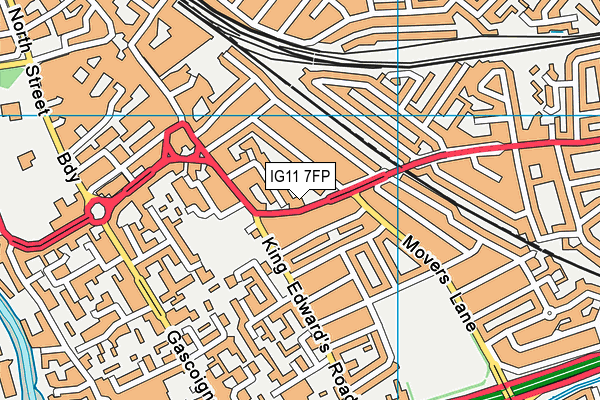 IG11 7FP map - OS VectorMap District (Ordnance Survey) IG11 7FP map - OS VectorMap District (Ordnance Survey)
