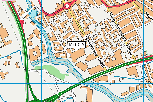 IG11 7JR map - OS VectorMap District (Ordnance Survey) IG11 7JR map - OS VectorMap District (Ordnance Survey)