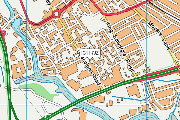 IG11 7JZ map - OS VectorMap District (Ordnance Survey) IG11 7JZ map - OS VectorMap District (Ordnance Survey)