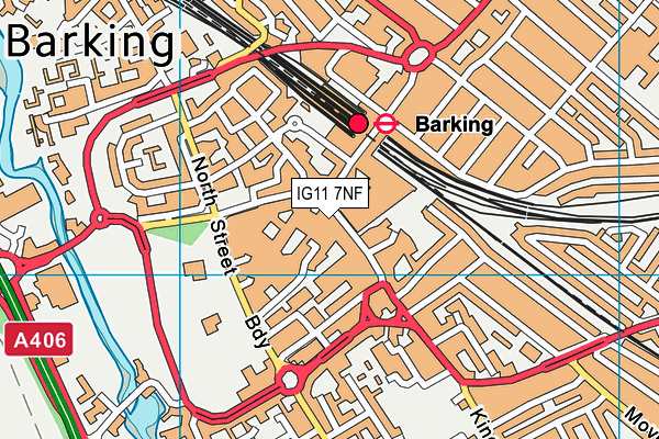 IG11 7NF map - OS VectorMap District (Ordnance Survey)