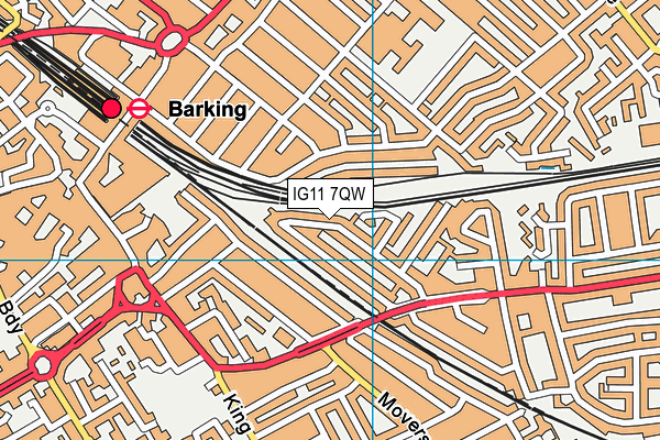 IG11 7QW map - OS VectorMap District (Ordnance Survey)