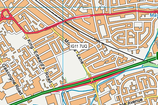 IG11 7UQ map - OS VectorMap District (Ordnance Survey)