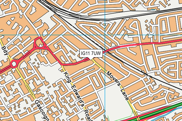 IG11 7UW map - OS VectorMap District (Ordnance Survey) IG11 7UW map - OS VectorMap District (Ordnance Survey)