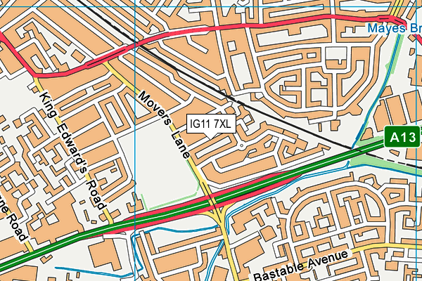 IG11 7XL map - OS VectorMap District (Ordnance Survey) IG11 7XL map - OS VectorMap District (Ordnance Survey)
