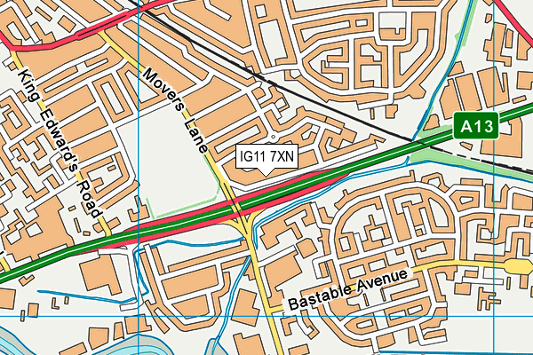 IG11 7XN map - OS VectorMap District (Ordnance Survey) IG11 7XN map - OS VectorMap District (Ordnance Survey)