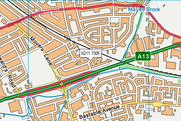 IG11 7XR map - OS VectorMap District (Ordnance Survey) IG11 7XR map - OS VectorMap District (Ordnance Survey)