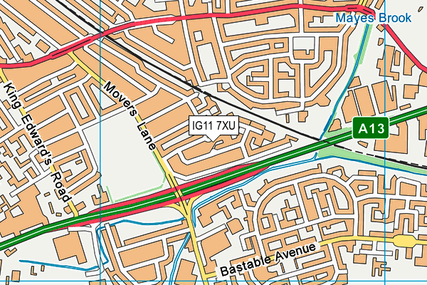 IG11 7XU map - OS VectorMap District (Ordnance Survey) IG11 7XU map - OS VectorMap District (Ordnance Survey)