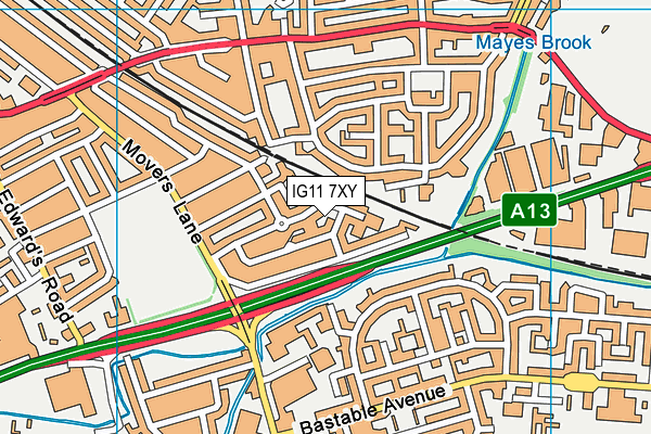 IG11 7XY map - OS VectorMap District (Ordnance Survey) IG11 7XY map - OS VectorMap District (Ordnance Survey)