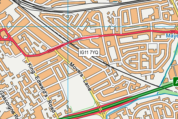 IG11 7YQ map - OS VectorMap District (Ordnance Survey) IG11 7YQ map - OS VectorMap District (Ordnance Survey)