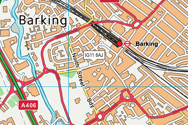 IG11 8AJ map - OS VectorMap District (Ordnance Survey) IG11 8AJ map - OS VectorMap District (Ordnance Survey)