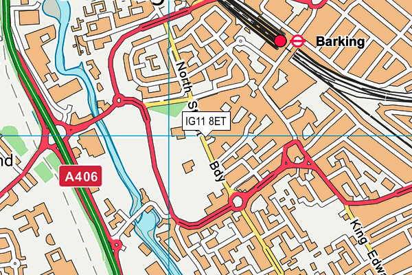 IG11 8ET map - OS VectorMap District (Ordnance Survey)