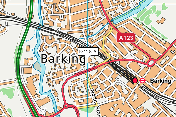 IG11 8JA map - OS VectorMap District (Ordnance Survey)
