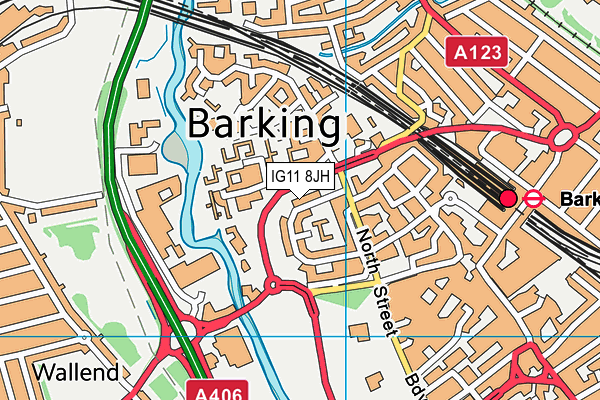 IG11 8JH map - OS VectorMap District (Ordnance Survey) IG11 8JH map - OS VectorMap District (Ordnance Survey)