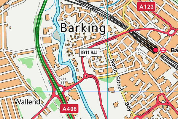 IG11 8JJ map - OS VectorMap District (Ordnance Survey)