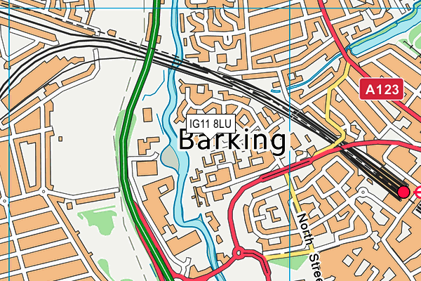 IG11 8LU map - OS VectorMap District (Ordnance Survey) IG11 8LU map - OS VectorMap District (Ordnance Survey)