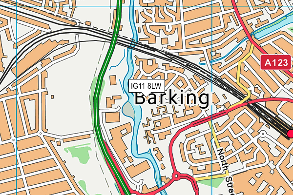 IG11 8LW map - OS VectorMap District (Ordnance Survey) IG11 8LW map - OS VectorMap District (Ordnance Survey)