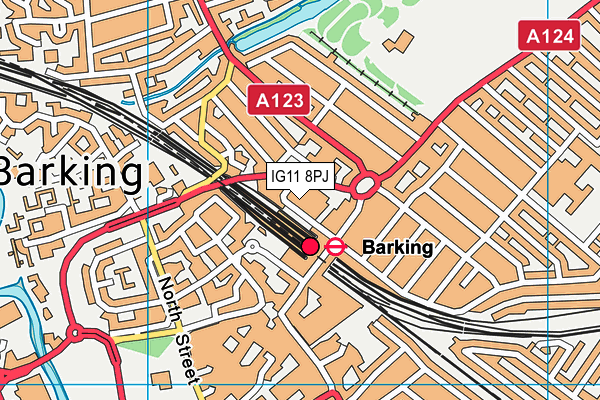 IG11 8PJ map - OS VectorMap District (Ordnance Survey) IG11 8PJ map - OS VectorMap District (Ordnance Survey)