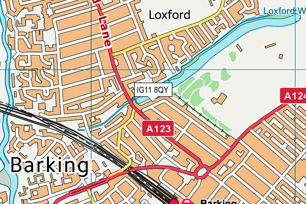 IG11 8QY map - OS VectorMap District (Ordnance Survey)