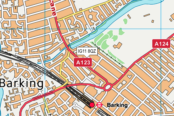 IG11 8QZ map - OS VectorMap District (Ordnance Survey)