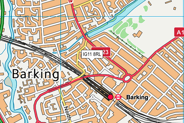IG11 8RL map - OS VectorMap District (Ordnance Survey)