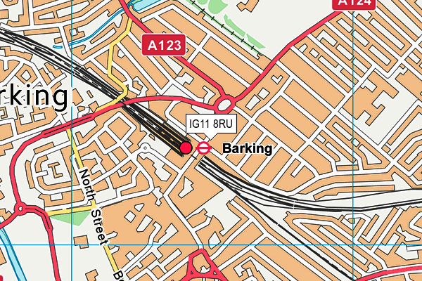 IG11 8RU map - OS VectorMap District (Ordnance Survey) IG11 8RU map - OS VectorMap District (Ordnance Survey)