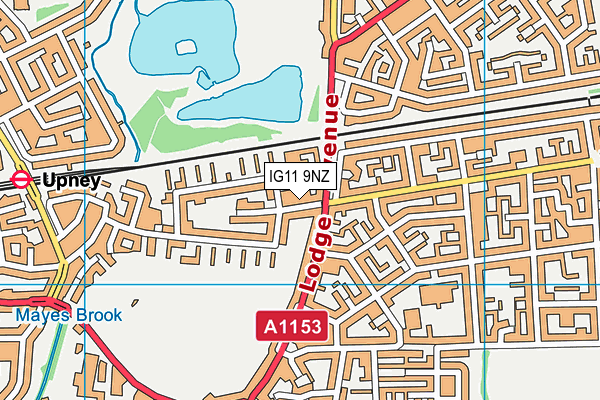 IG11 9NZ map - OS VectorMap District (Ordnance Survey)