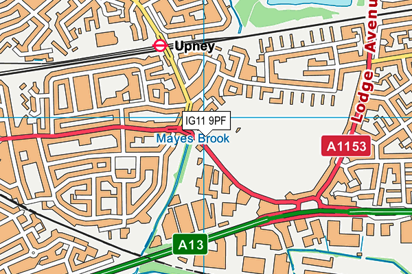 IG11 9PF map - OS VectorMap District (Ordnance Survey)