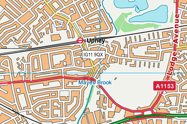 IG11 9QX map - OS VectorMap District (Ordnance Survey)