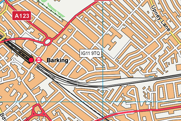 IG11 9TQ map - OS VectorMap District (Ordnance Survey)