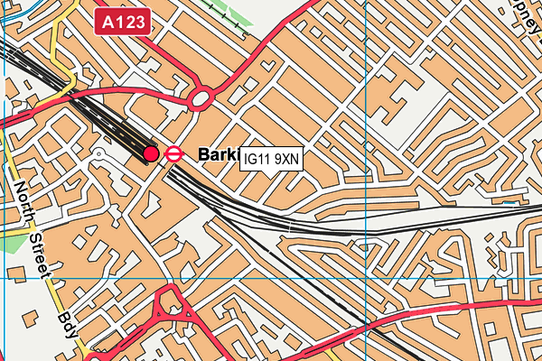 IG11 9XN map - OS VectorMap District (Ordnance Survey)