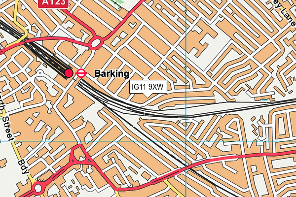 IG11 9XW map - OS VectorMap District (Ordnance Survey)