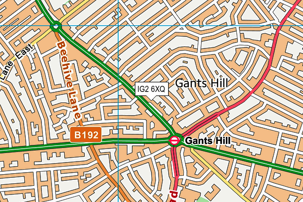 IG2 6XQ map - OS VectorMap District (Ordnance Survey)