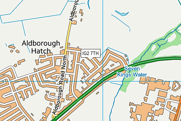 IG2 7TH map - OS VectorMap District (Ordnance Survey)