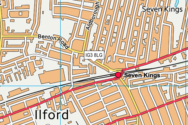 IG3 8LG map - OS VectorMap District (Ordnance Survey) IG3 8LG map - OS VectorMap District (Ordnance Survey)