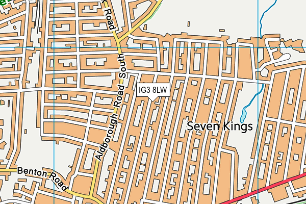 IG3 8LW map - OS VectorMap District (Ordnance Survey)