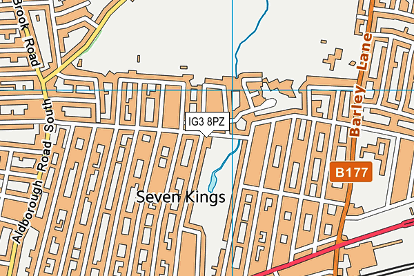 IG3 8PZ map - OS VectorMap District (Ordnance Survey) IG3 8PZ map - OS VectorMap District (Ordnance Survey)
