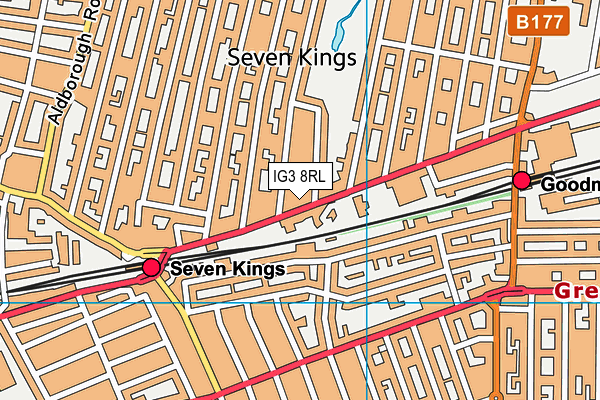 IG3 8RL map - OS VectorMap District (Ordnance Survey) IG3 8RL map - OS VectorMap District (Ordnance Survey)