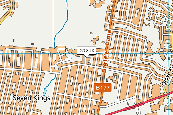 IG3 8UX map - OS VectorMap District (Ordnance Survey) IG3 8UX map - OS VectorMap District (Ordnance Survey)