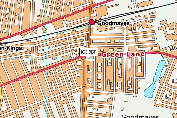 IG3 9BF map - OS VectorMap District (Ordnance Survey) IG3 9BF map - OS VectorMap District (Ordnance Survey)