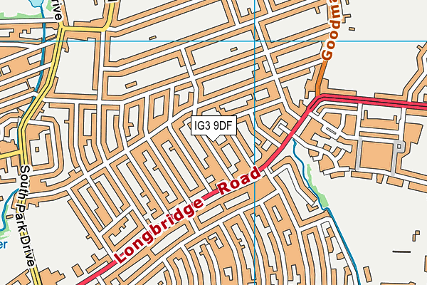 IG3 9DF map - OS VectorMap District (Ordnance Survey) IG3 9DF map - OS VectorMap District (Ordnance Survey)