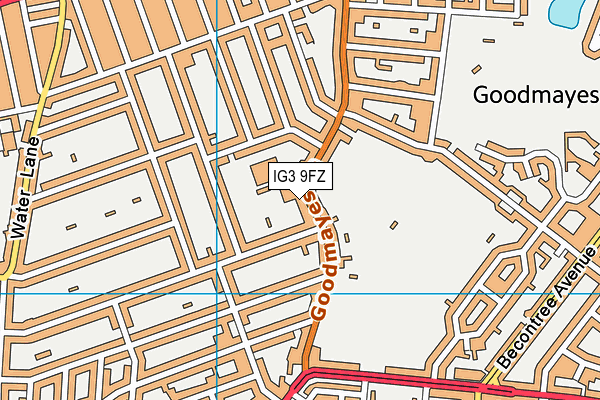 IG3 9FZ map - OS VectorMap District (Ordnance Survey) IG3 9FZ map - OS VectorMap District (Ordnance Survey)