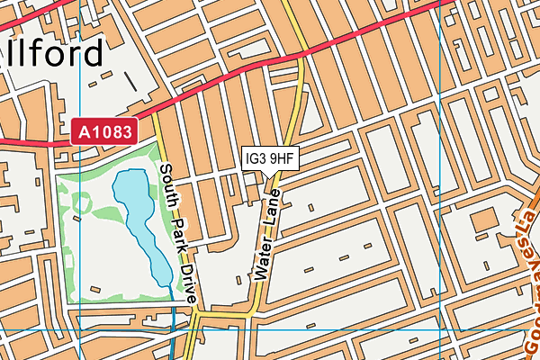 IG3 9HF map - OS VectorMap District (Ordnance Survey) IG3 9HF map - OS VectorMap District (Ordnance Survey)