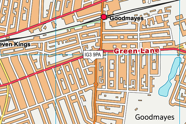 IG3 9PA map - OS VectorMap District (Ordnance Survey) IG3 9PA map - OS VectorMap District (Ordnance Survey)