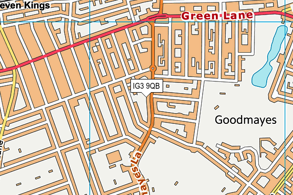 IG3 9QB map - OS VectorMap District (Ordnance Survey) IG3 9QB map - OS VectorMap District (Ordnance Survey)