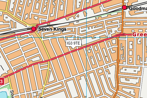 IG3 9TE map - OS VectorMap District (Ordnance Survey) IG3 9TE map - OS VectorMap District (Ordnance Survey)