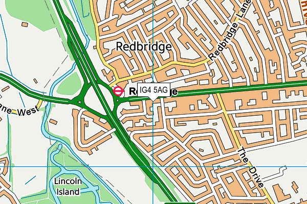 IG4 5AG map - OS VectorMap District (Ordnance Survey) IG4 5AG map - OS VectorMap District (Ordnance Survey)