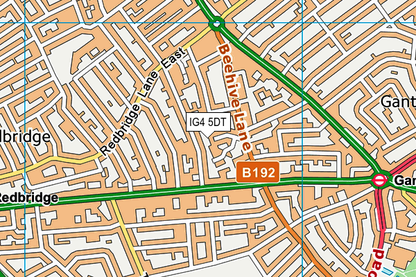 IG4 5DT map - OS VectorMap District (Ordnance Survey) IG4 5DT map - OS VectorMap District (Ordnance Survey)