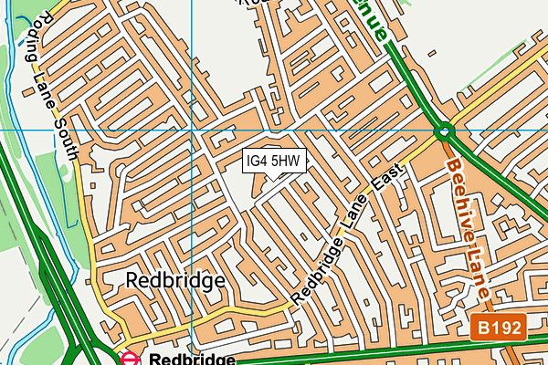 IG4 5HW map - OS VectorMap District (Ordnance Survey) IG4 5HW map - OS VectorMap District (Ordnance Survey)