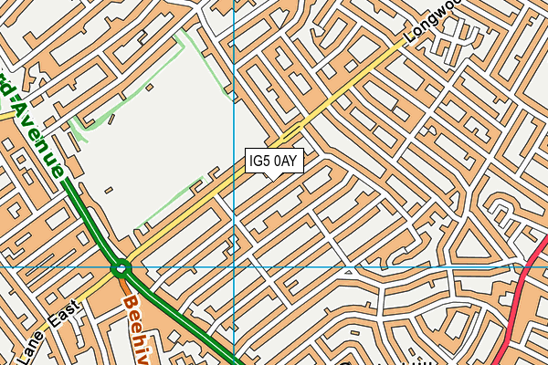 IG5 0AY map - OS VectorMap District (Ordnance Survey) IG5 0AY map - OS VectorMap District (Ordnance Survey)